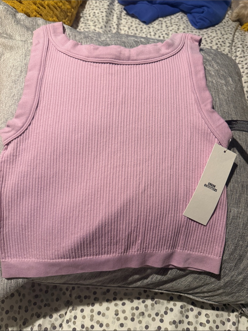 Urban Outfitters Ribbed Cropped Tank — Light Pink Lilac
